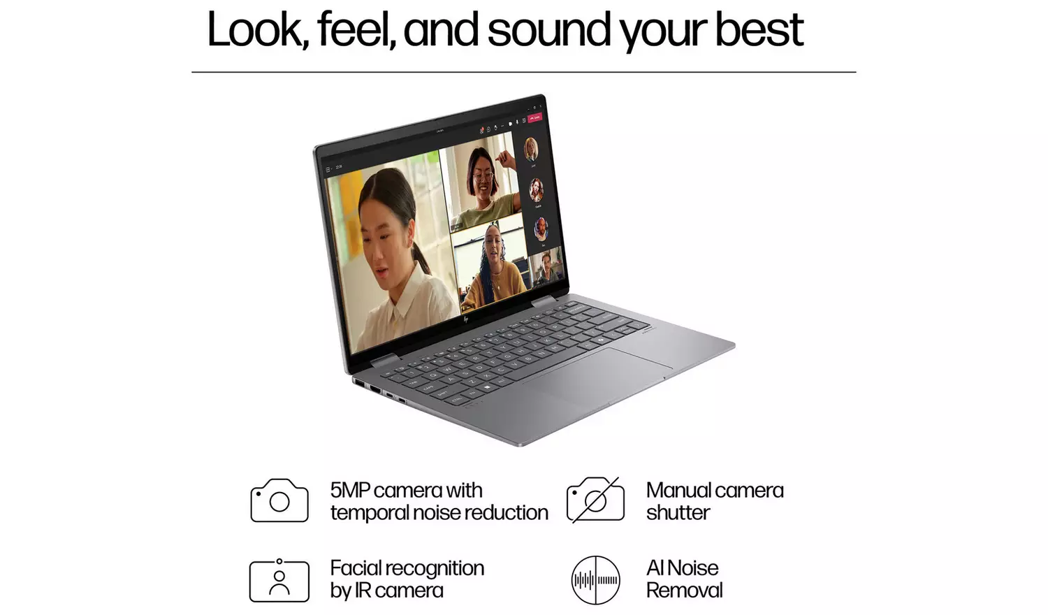 HP Envy x360 14in U5 16GB 512GB 2-in-1 Laptop - Silver