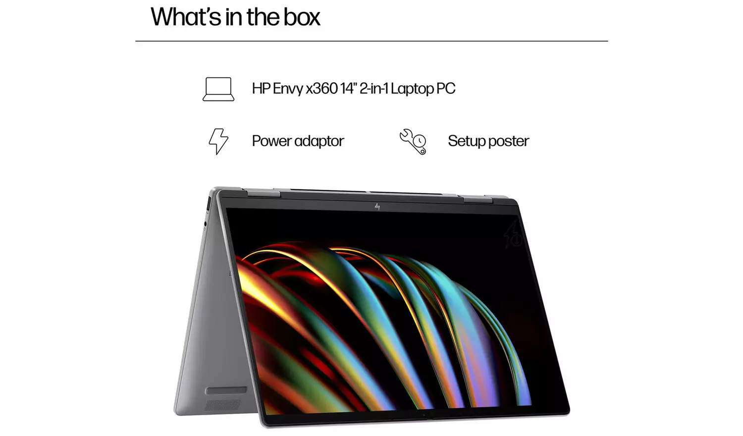 HP Envy x360 14in U5 16GB 512GB 2-in-1 Laptop - Silver