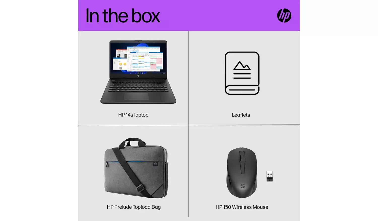 HP 14s-dq0011na 14in Pentium 4GB 128GB Laptop Bundle