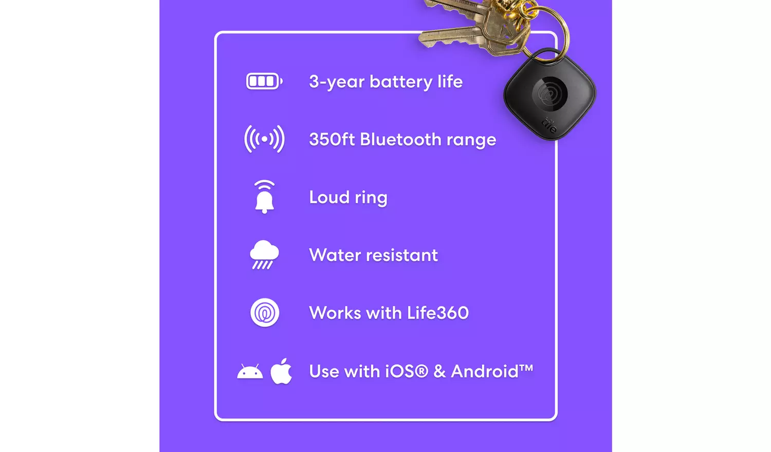 Tile By Life360 Mate 2024 Black - Pack of 1