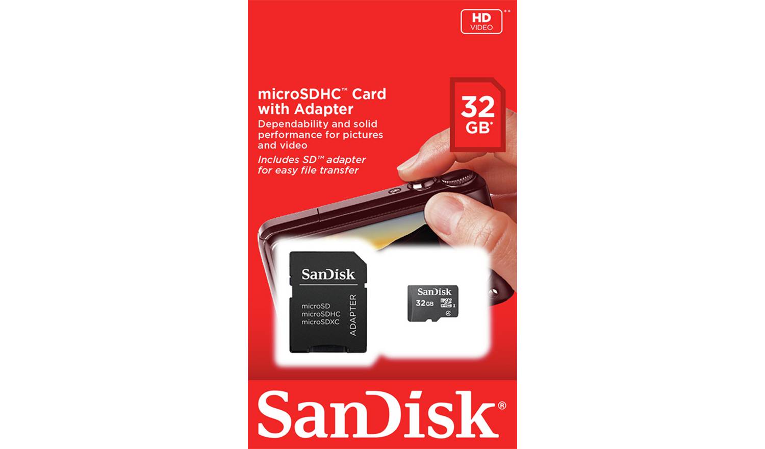 SanDisk Blue Micro SDHC Memory Card - 32GB