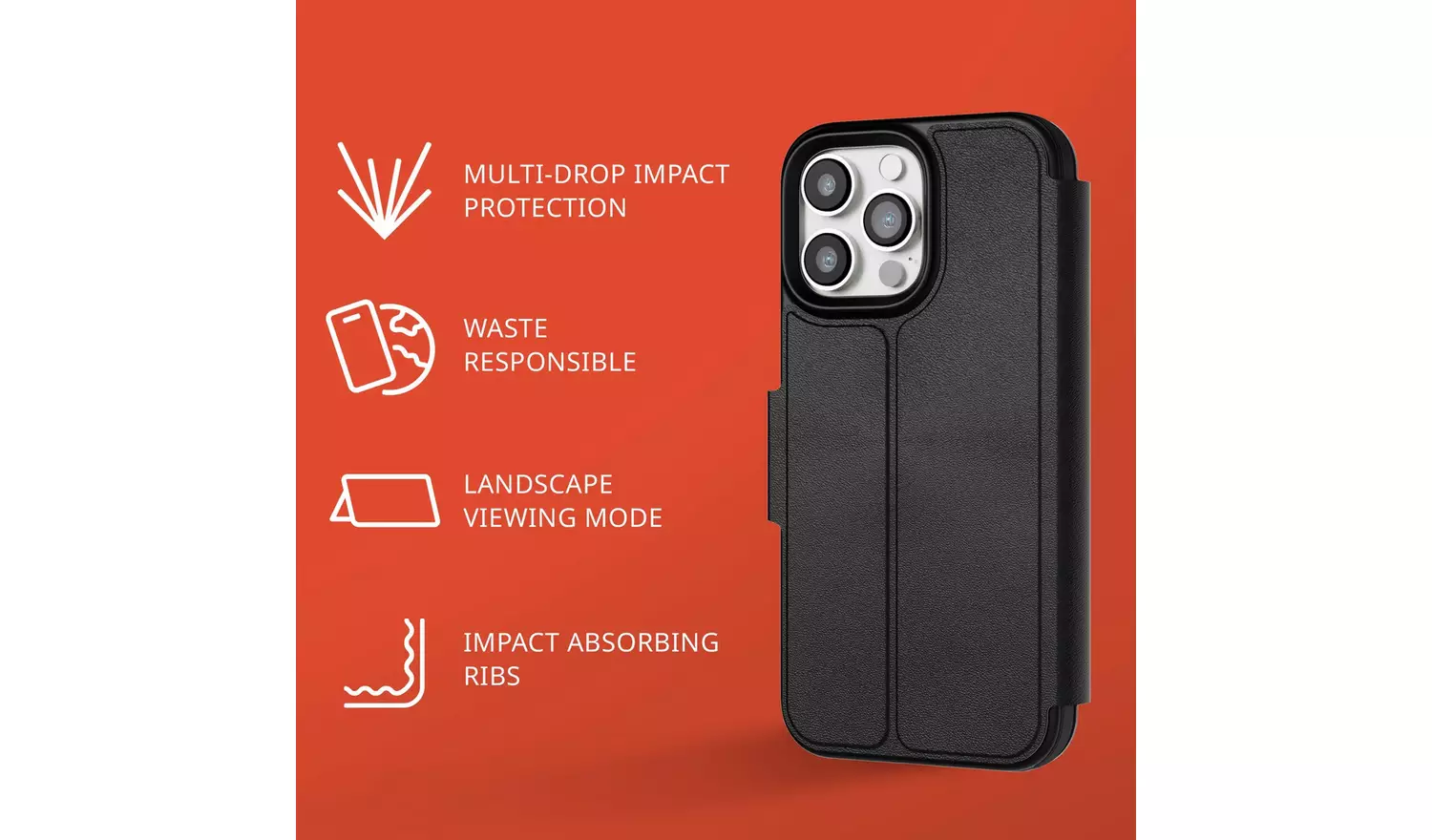 Tech21 iPhone 14 Pro EvoLite Wallet Folio Phone Case - Black