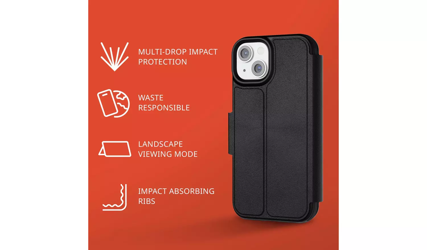 Tech21 iPhone 14 EvoLite Wallet Folio Phone Case - Black