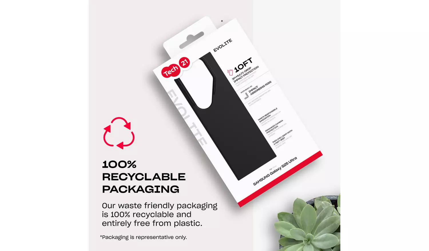 Tech21 EvoLite Samsung Galaxy S25 Plus Phone Case - Black