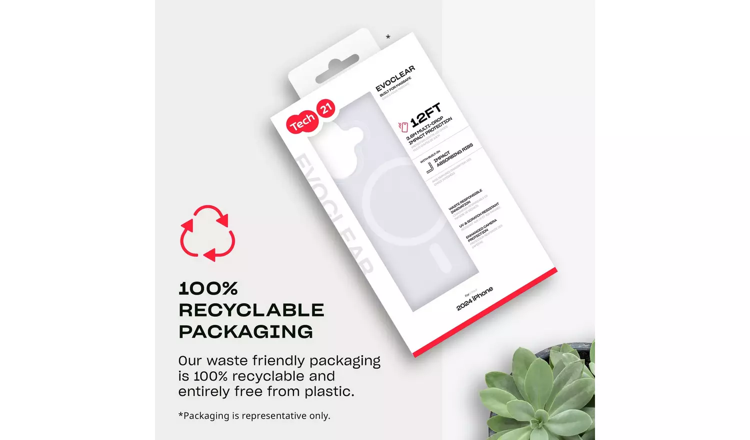 Tech21 EvoClear iPhone 16 Plus Phone Case MagSafe - Clear