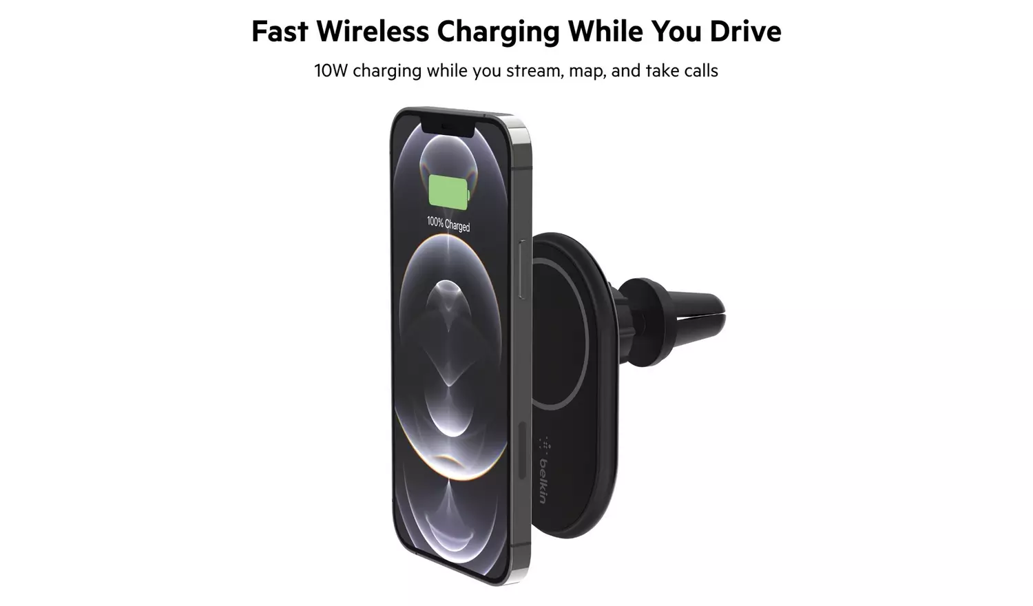 Belkin MagSafe Compatible Wireless Car Charger 10W - Black