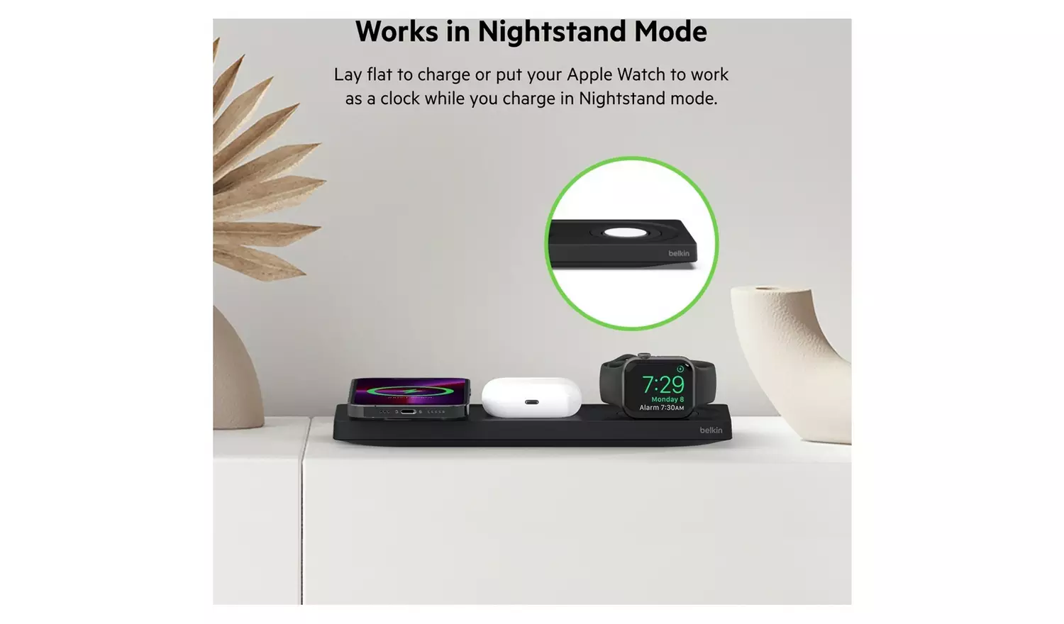 Belkin 3 in 1 MagSafe Wireless Charger Pad 15W - Black