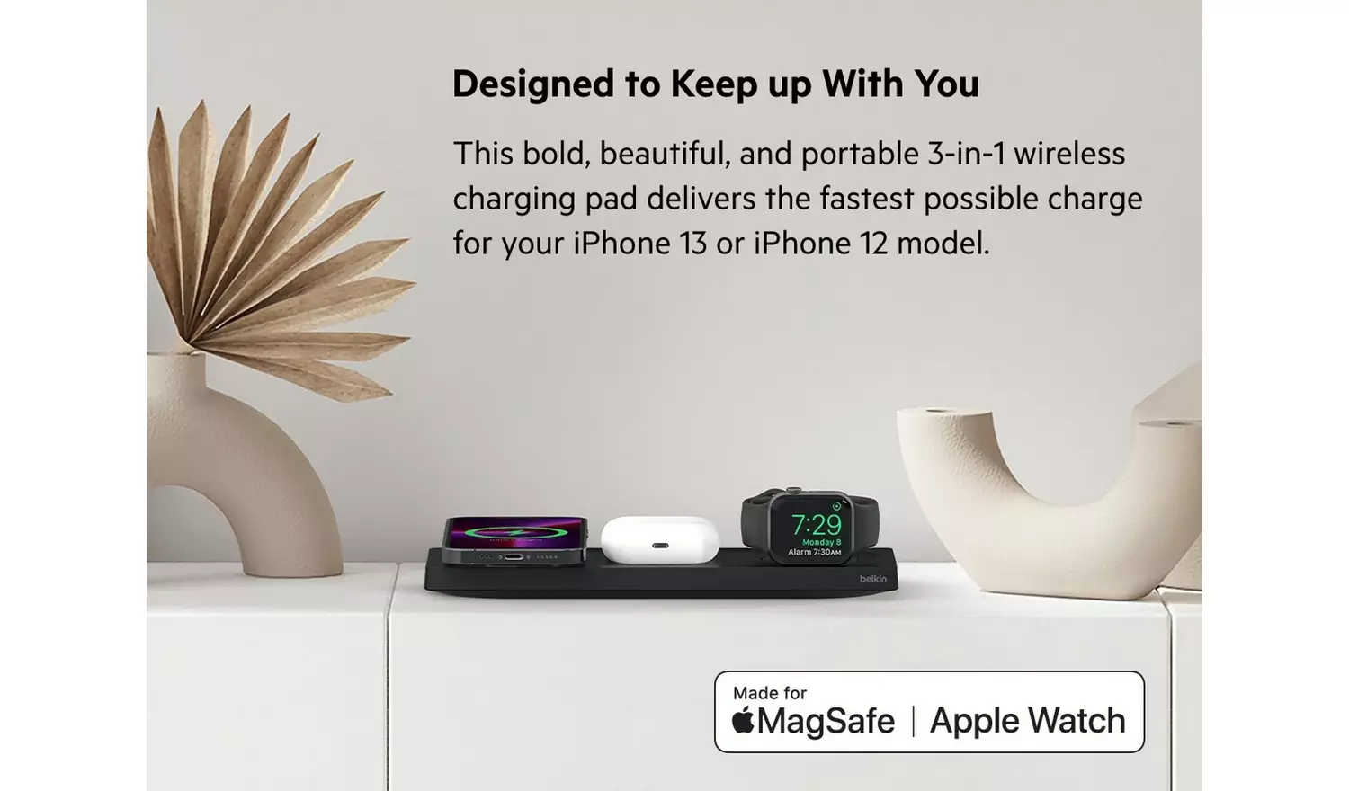 Belkin 3 in 1 MagSafe Wireless Charger Pad 15W - Black