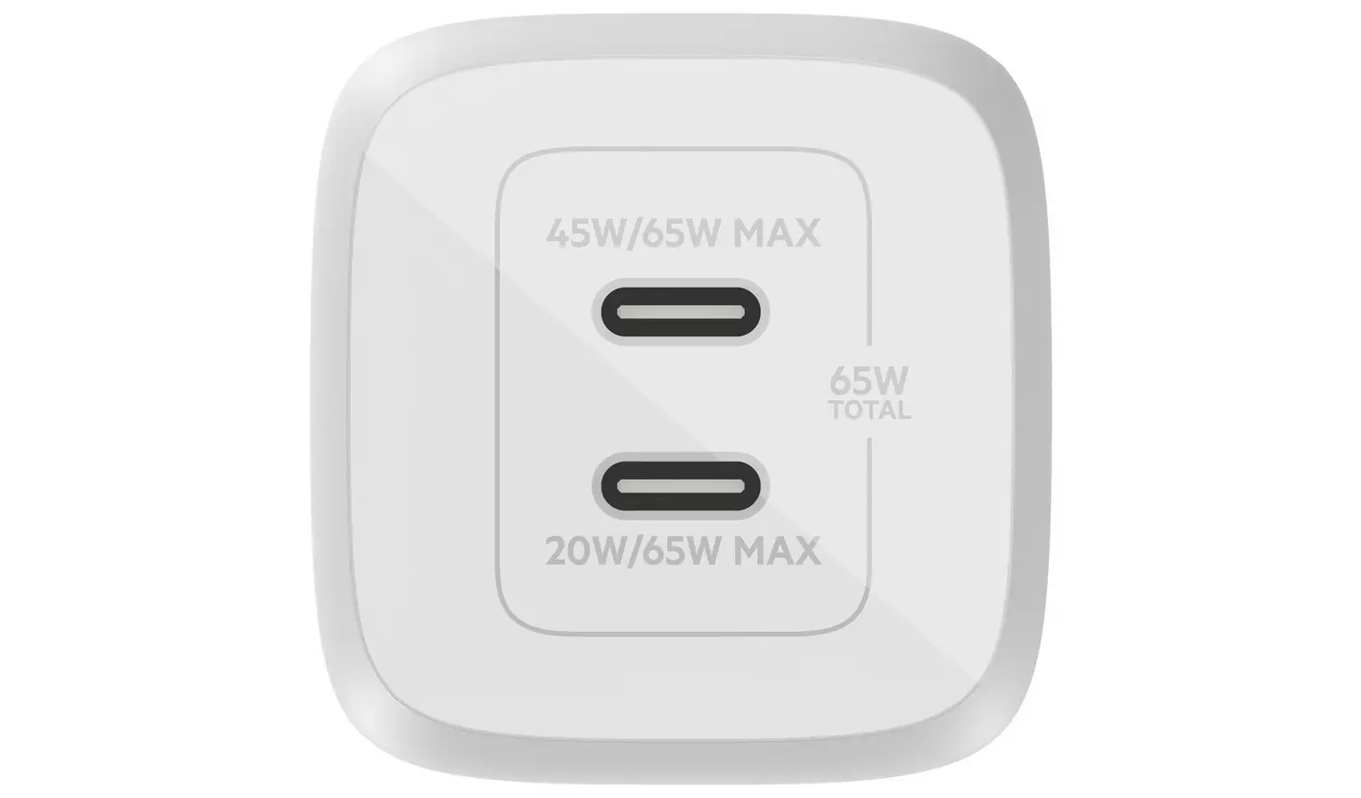 Belkin 65W Power Delivery Dual USB-C GaN Wall Charger-White