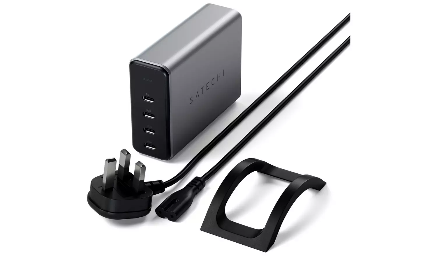 SATECHI 165W Type C PD Wall Charger - Black & Silver