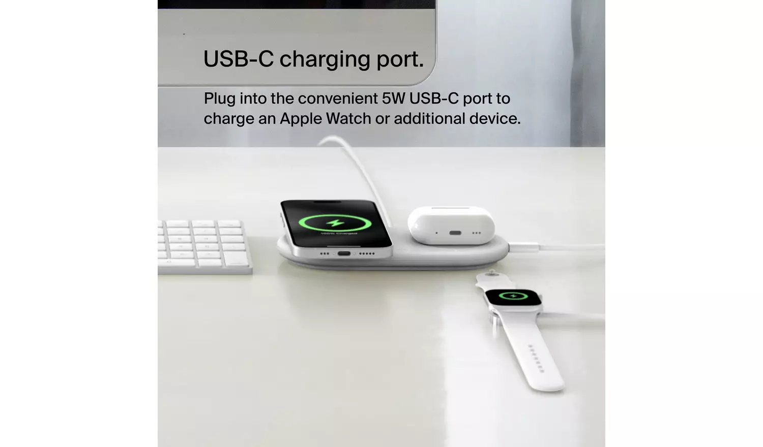 Belkin 2 in 1 MagSafe Compatible Wireless Charger 15W White