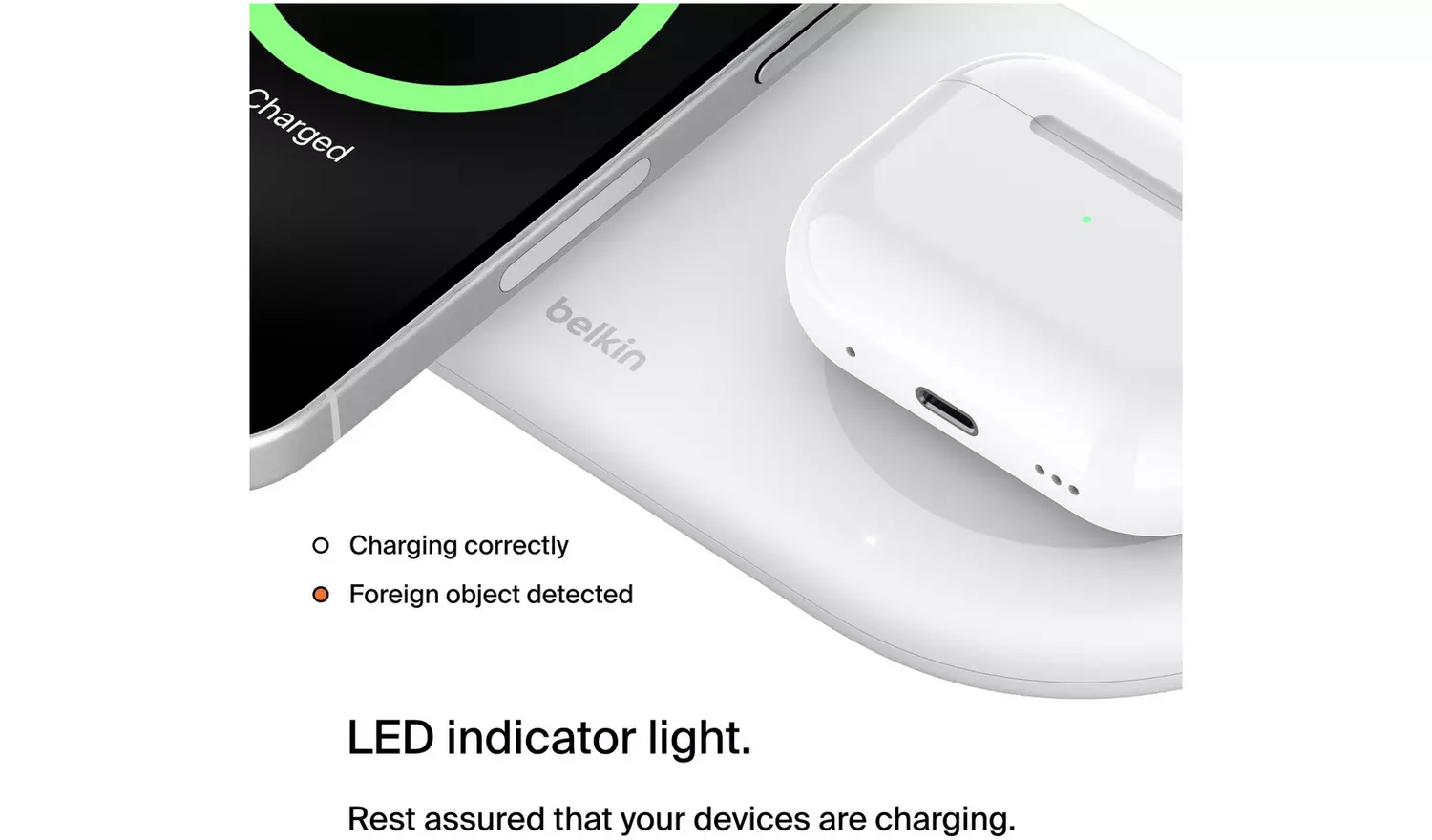 Belkin 2 in 1 MagSafe Compatible Wireless Charger 15W White