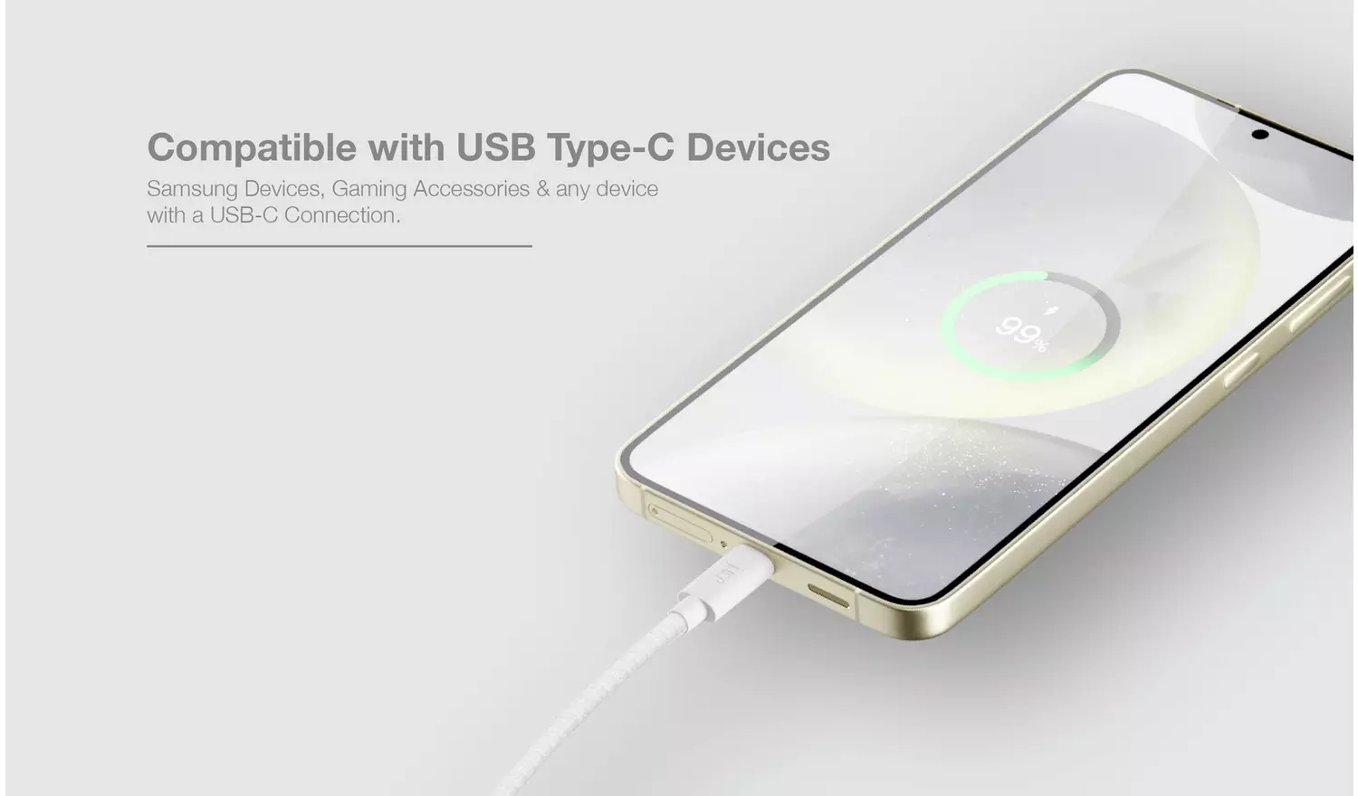 Juice USB C to USB C 2m Charging Cable - White