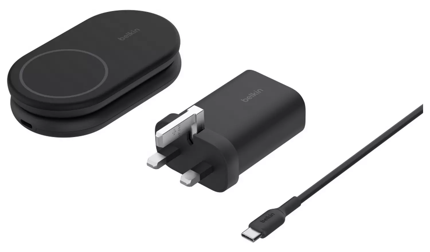 Belkin 2 in 1 MagSafe Compatible Wireless Charger Qi2- Black