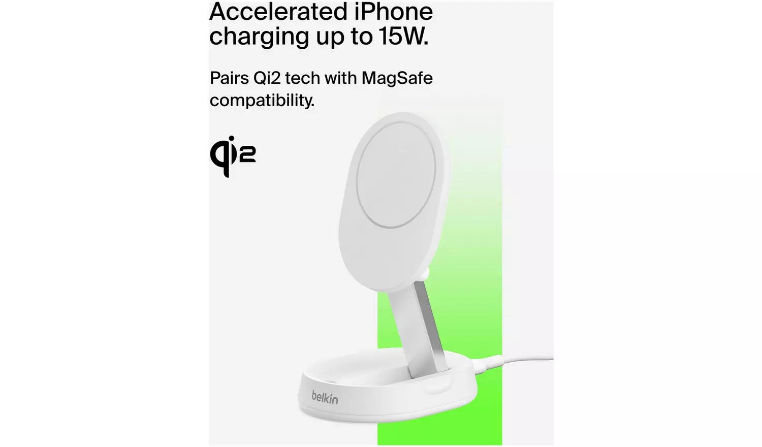 Belkin MagSafe Compatible Folding Wireless Charger Qi2 White