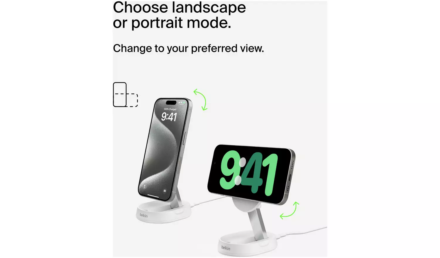 Belkin MagSafe Compatible Folding Wireless Charger Qi2 White