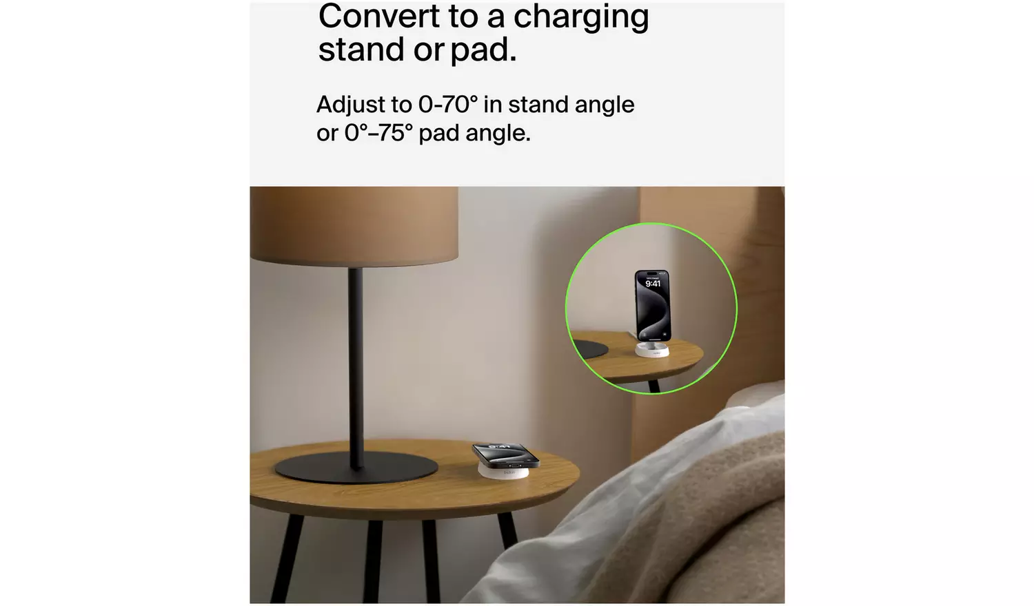 Belkin MagSafe Compatible Folding Wireless Charger Qi2 White