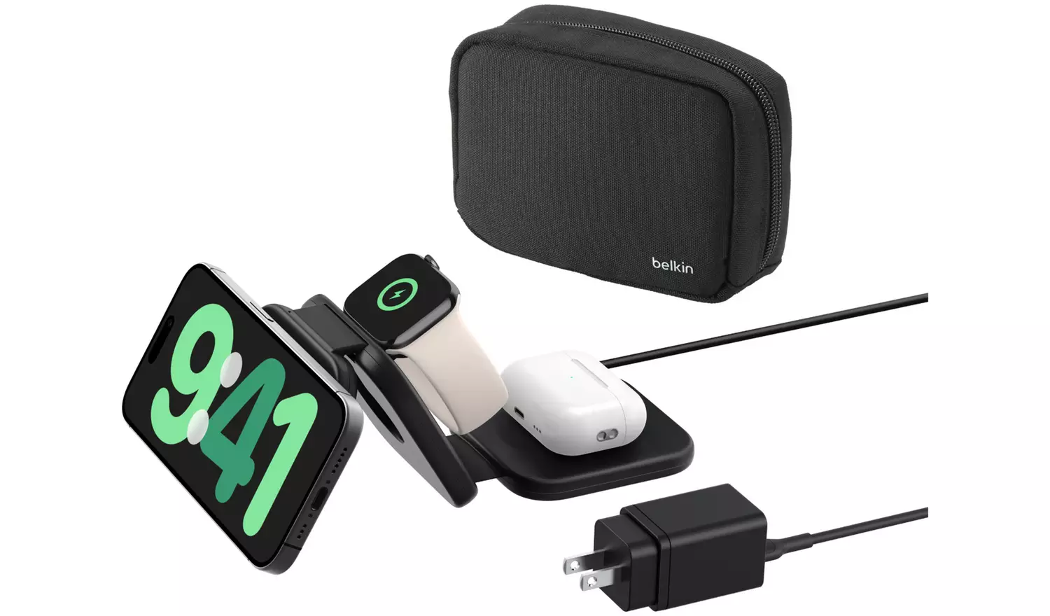 Belkin 3in1 15W Magnetic Magsafe Wireless Charger Travel Pad