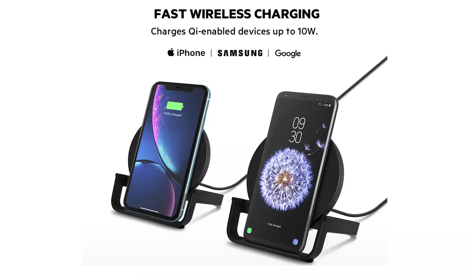 Belkin 10W Wireless Charger Stand with Plug - Black
