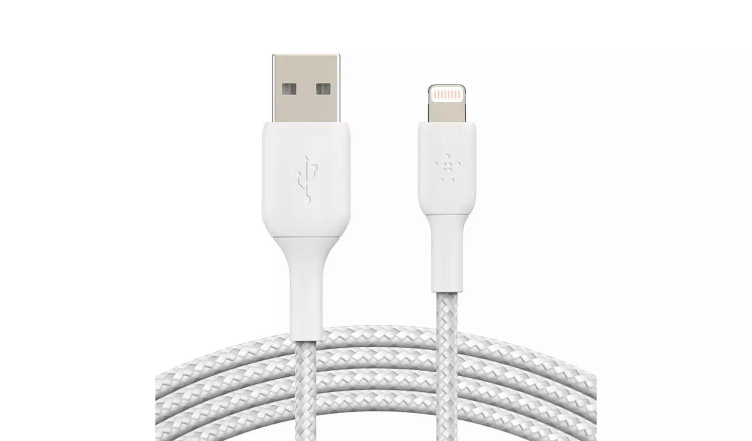 Belkin Braided USB-A to Lightning 6 Inch Cable - White