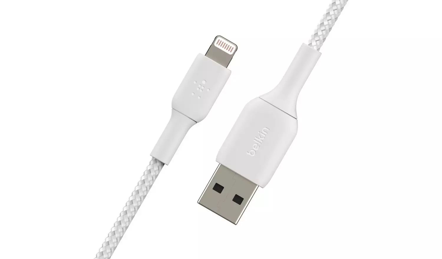 Belkin Braided USB-A to Lightning 6 Inch Cable - White