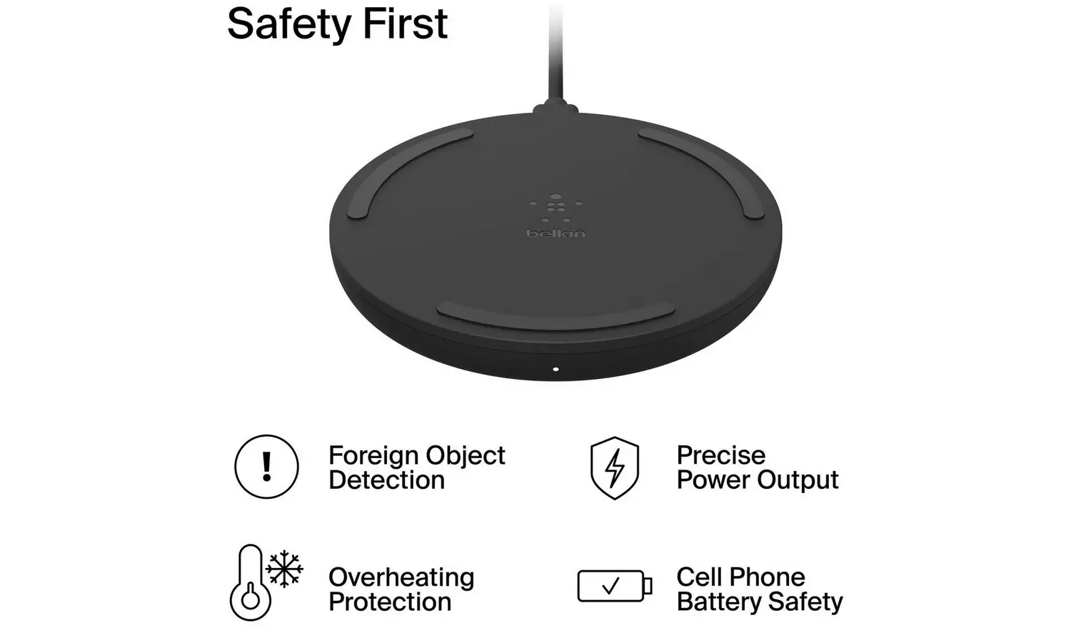 Belkin 10W Wireless Charger Pad with Plug - Black