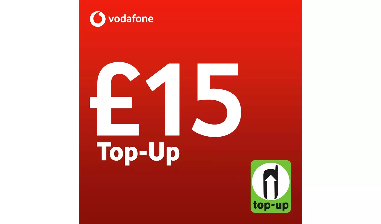 Vodafone £15 Pay As You Go Top-Up Voucher
