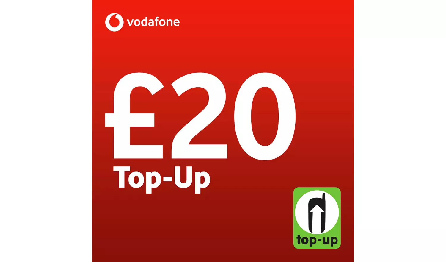 Vodafone £20 Pay As You Go Top-Up Voucher