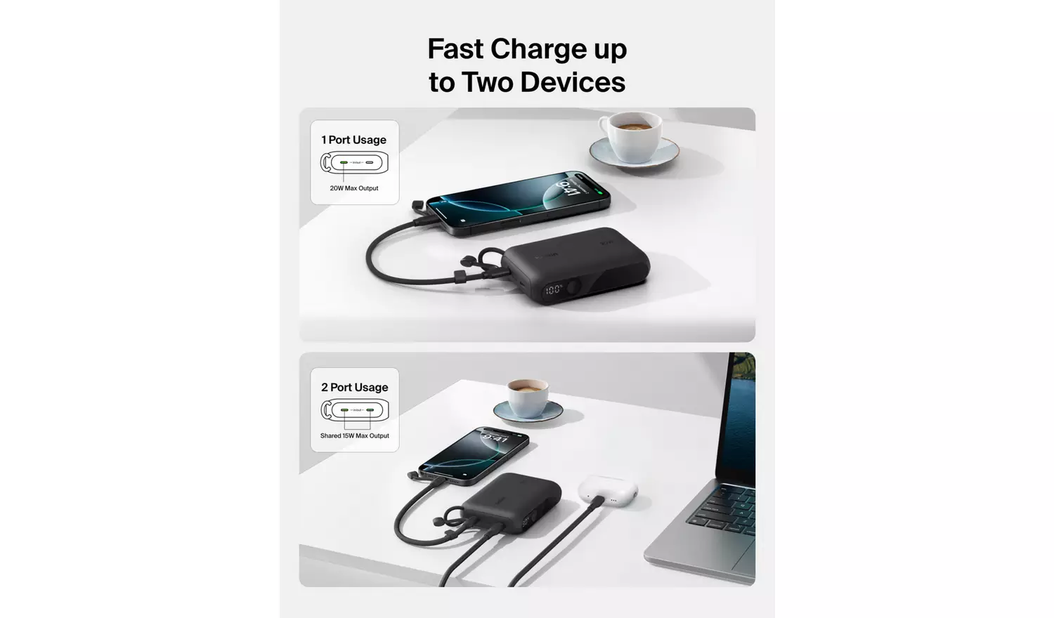 Belkin 20W 10000mAh Portable Power Bank with Display – Black