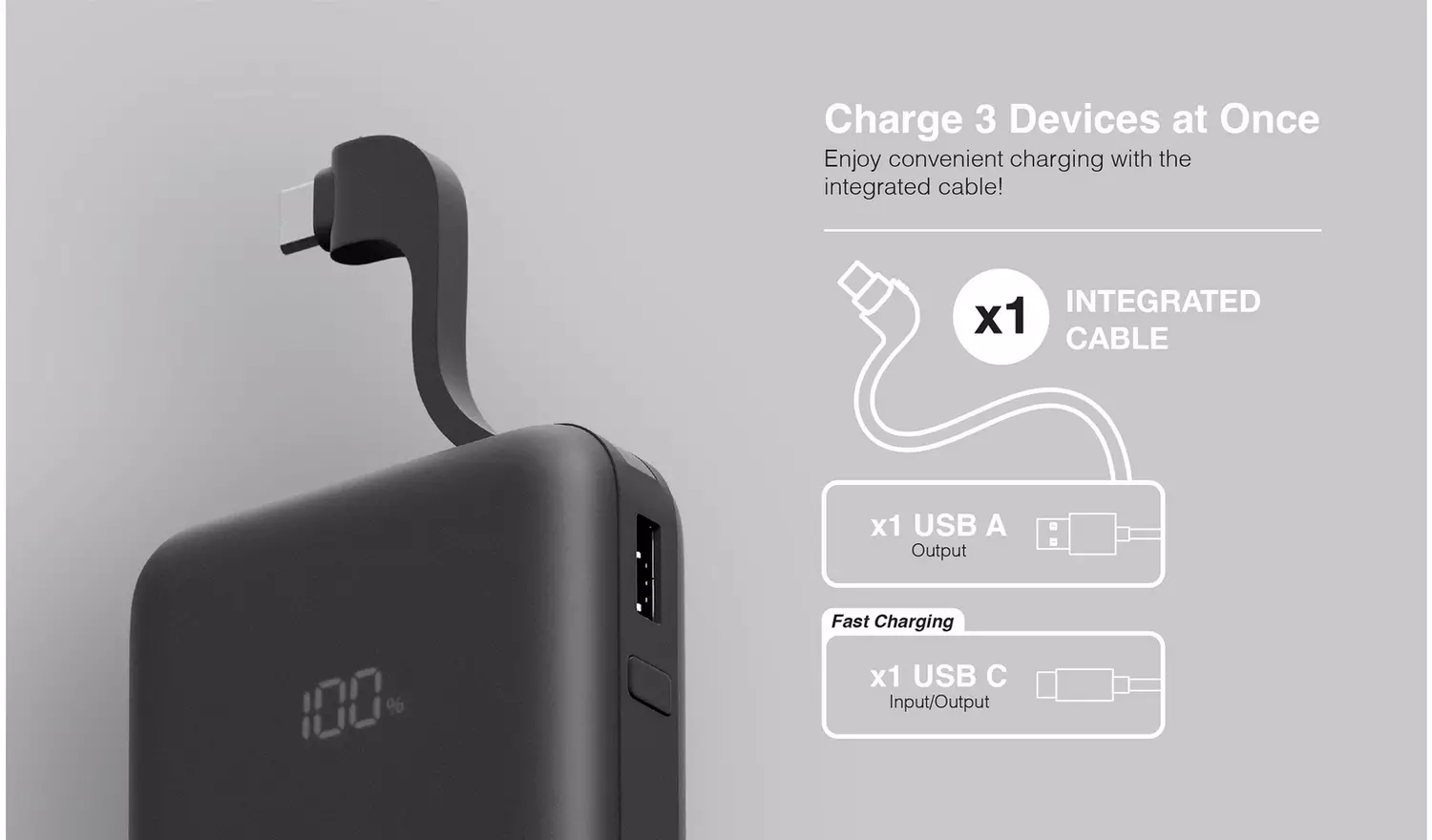 Juice 10000mAh Portable Power Bank - Black