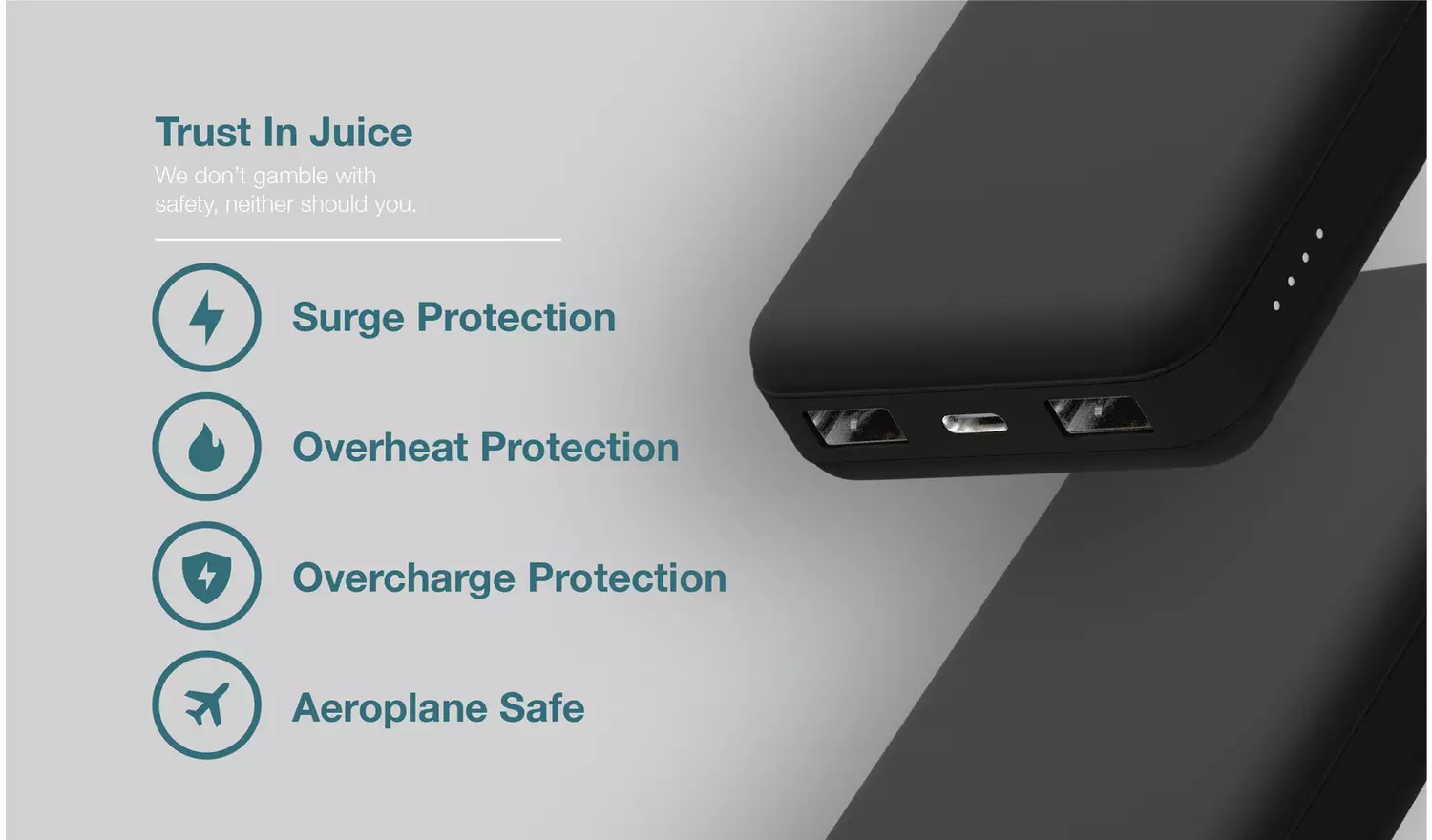 Juice Max 20000mAh Portable Power Bank with 20W PD - Black