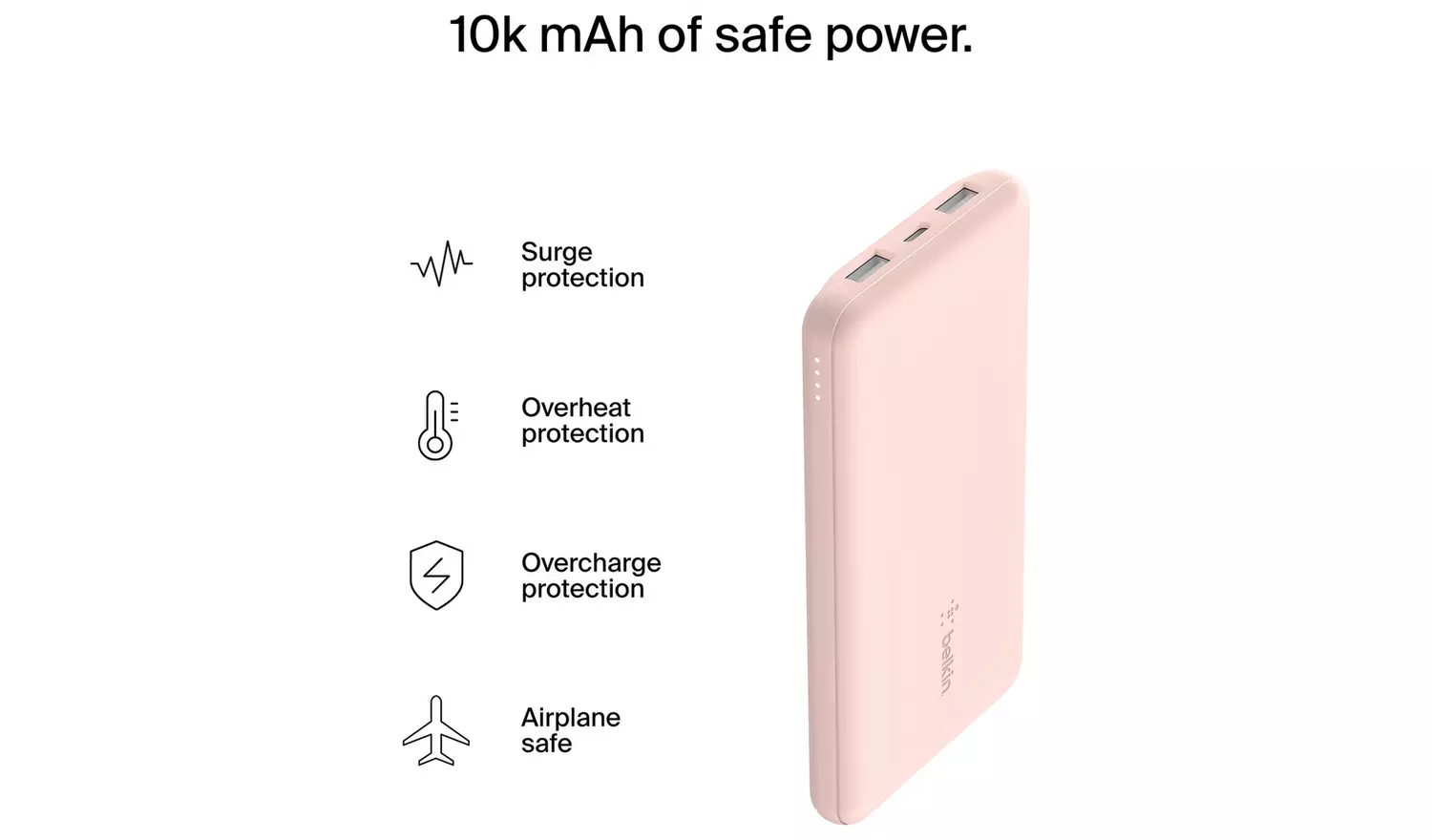 Belkin 10000mAh Portable Power Bank - Rose Gold