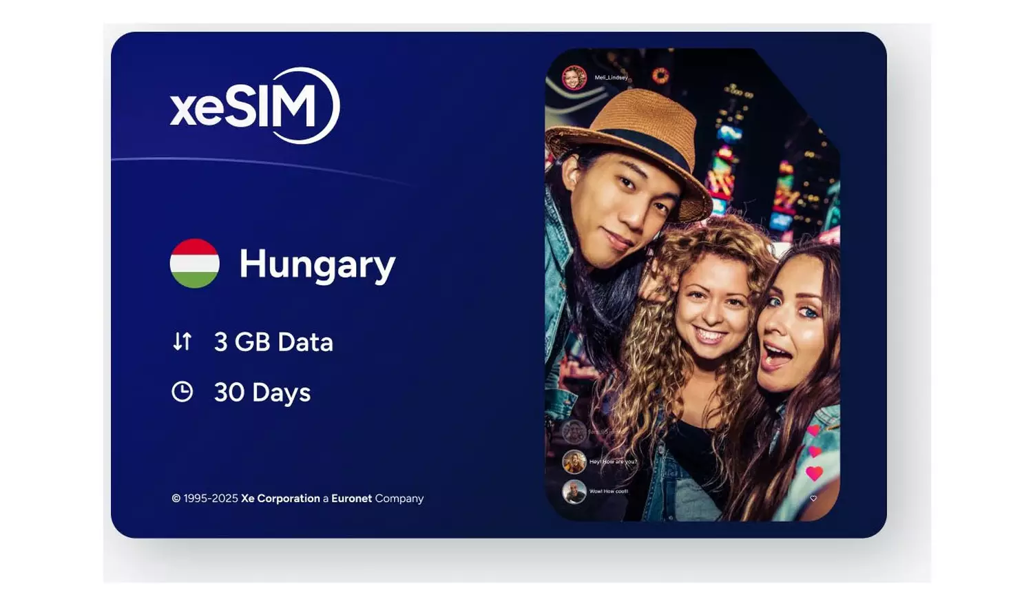 XeSIM Hungary 3GB 30 Days