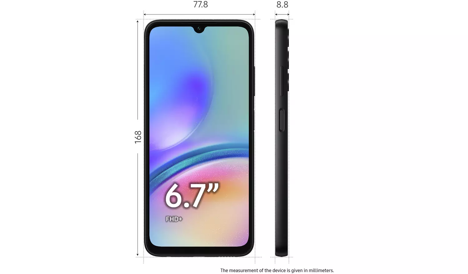 SIM Free Samsung A05s 4G 64GB Mobile Phone - Black