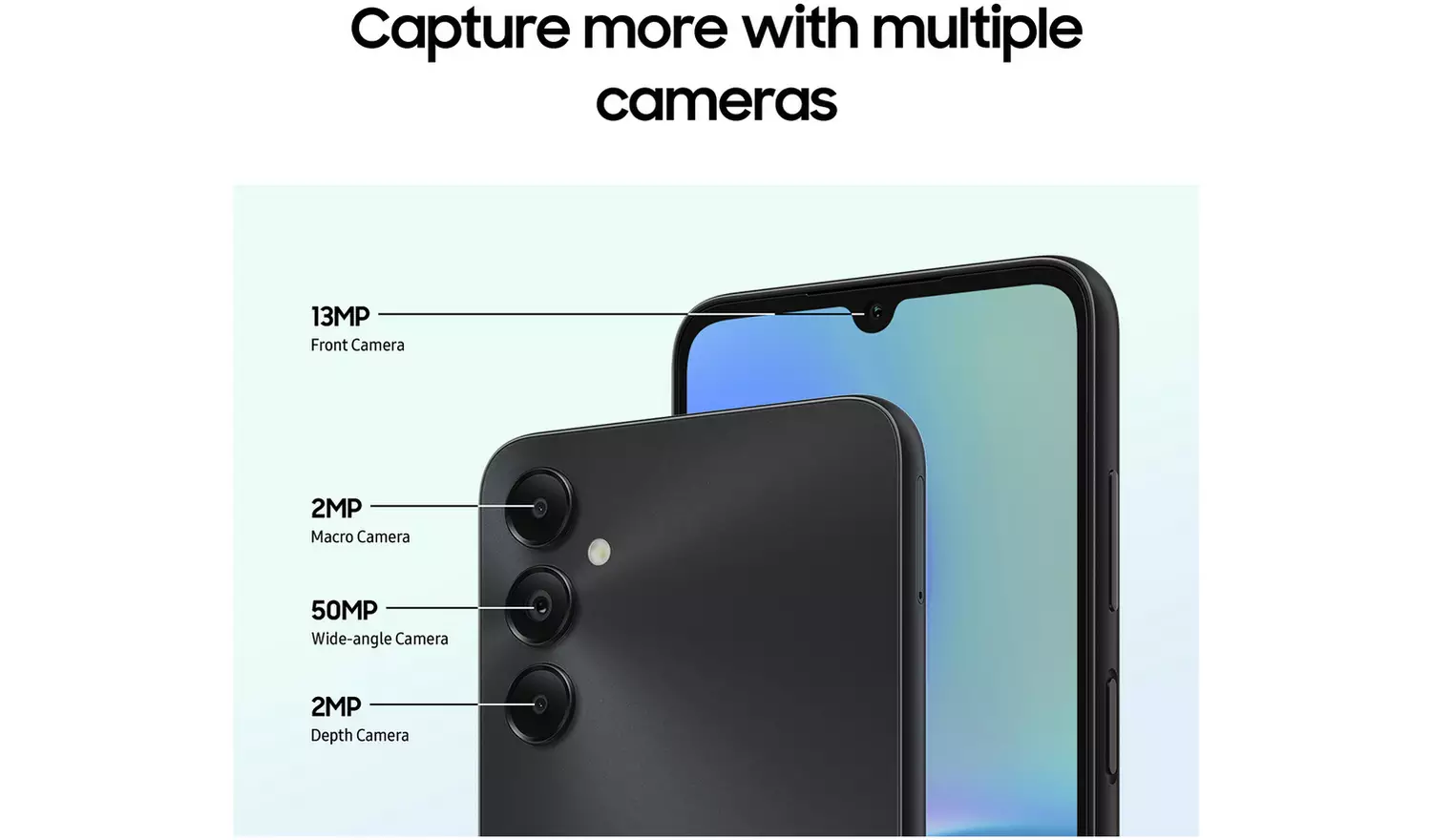 SIM Free Samsung A05s 4G 64GB Mobile Phone - Black