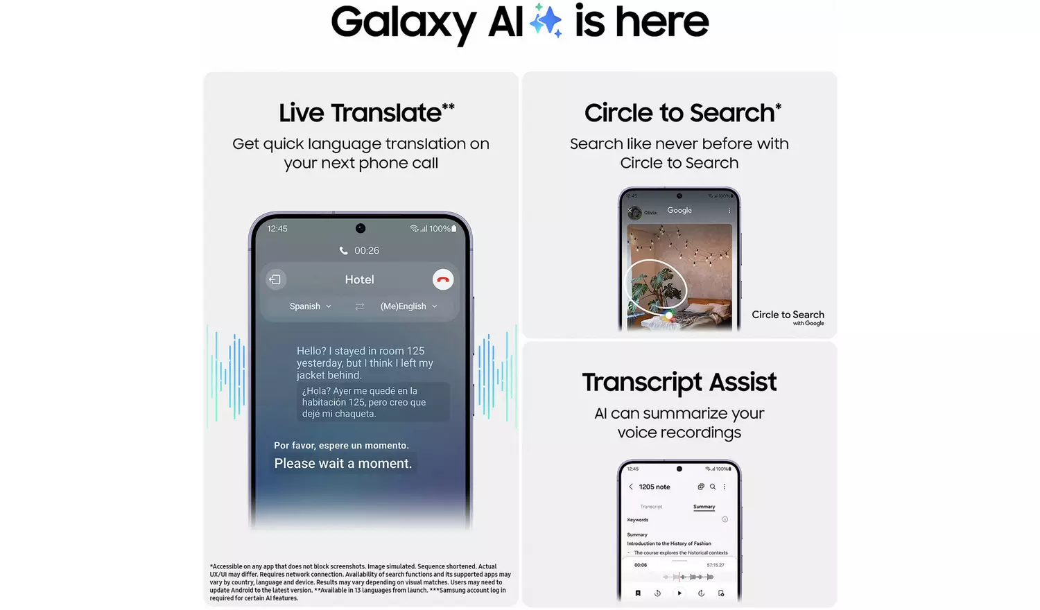 SIM Free Samsung Galaxy S24 5G 128GB AI Mobile Phone Violet