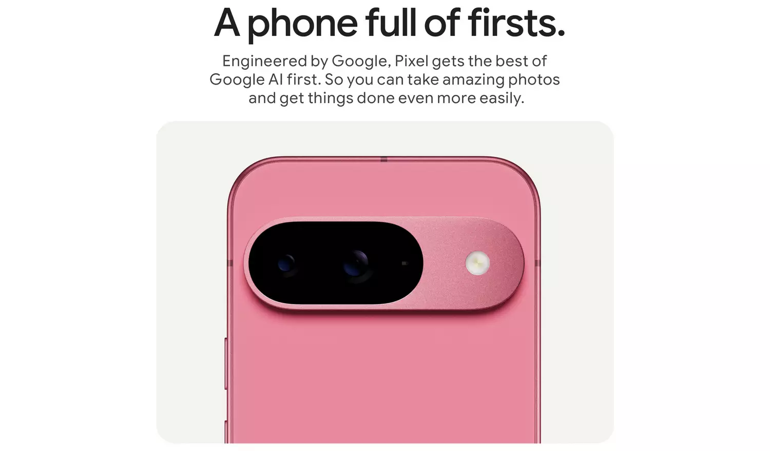 SIM Free Google Pixel 9 5G 256GB Mobile Phone - Peony