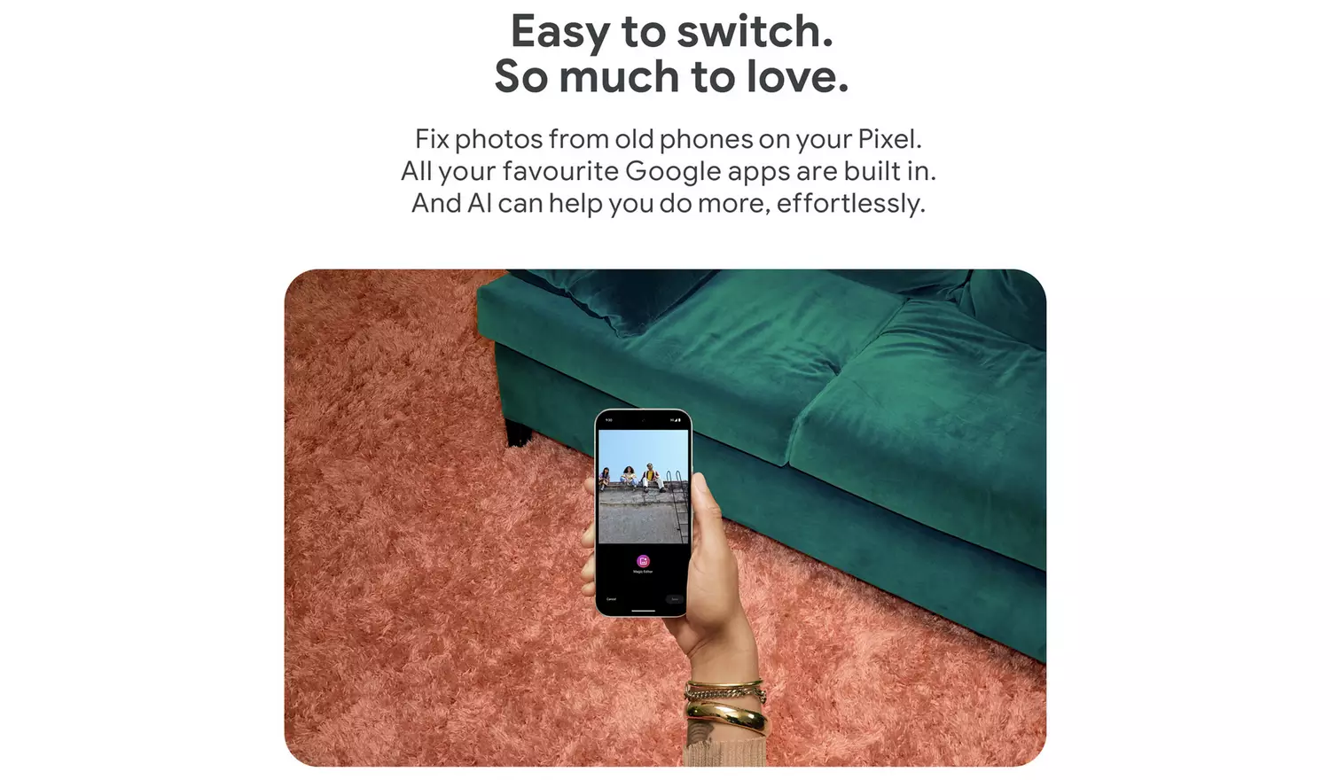 SIM Free Google Pixel 9 5G 256GB Mobile Phone - Peony