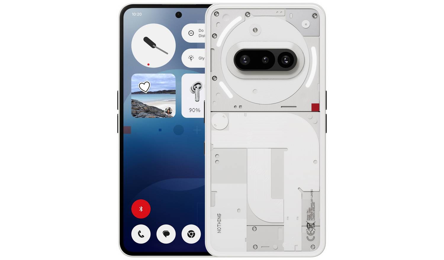 SIM Free Nothing Phone (3a) 5G 256GB AI Mobile Phone - White