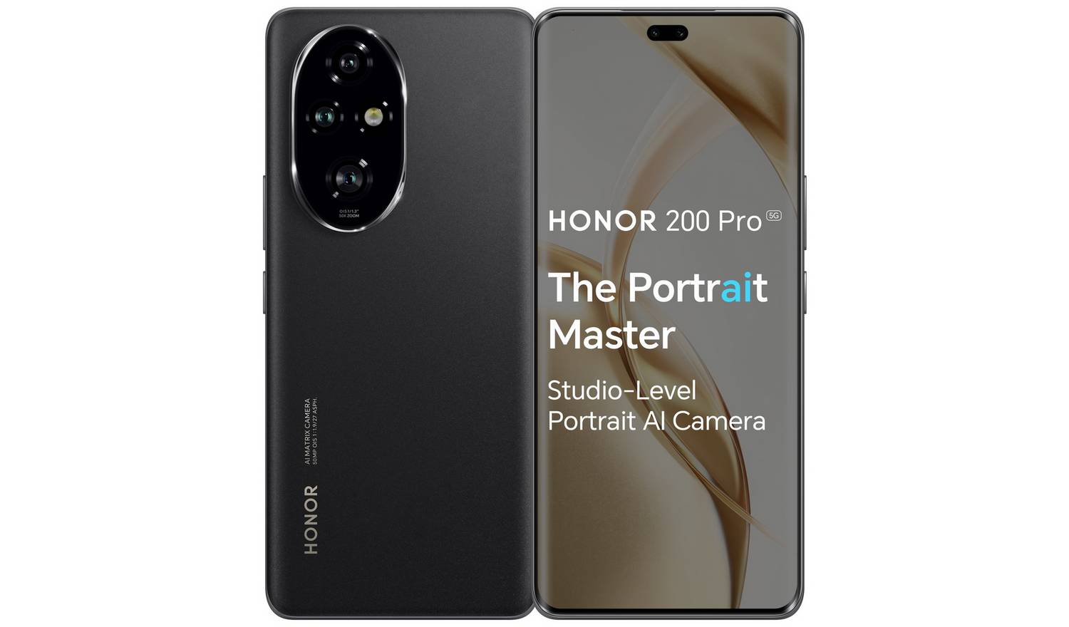 SIM Free HONOR 200 Pro 5G 512GB AI Mobile Phone - Black