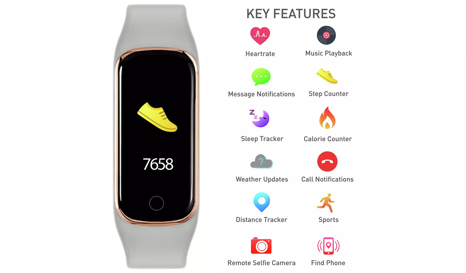 Reflex Active Series 8 Grey Silicone Strap Smart Watch