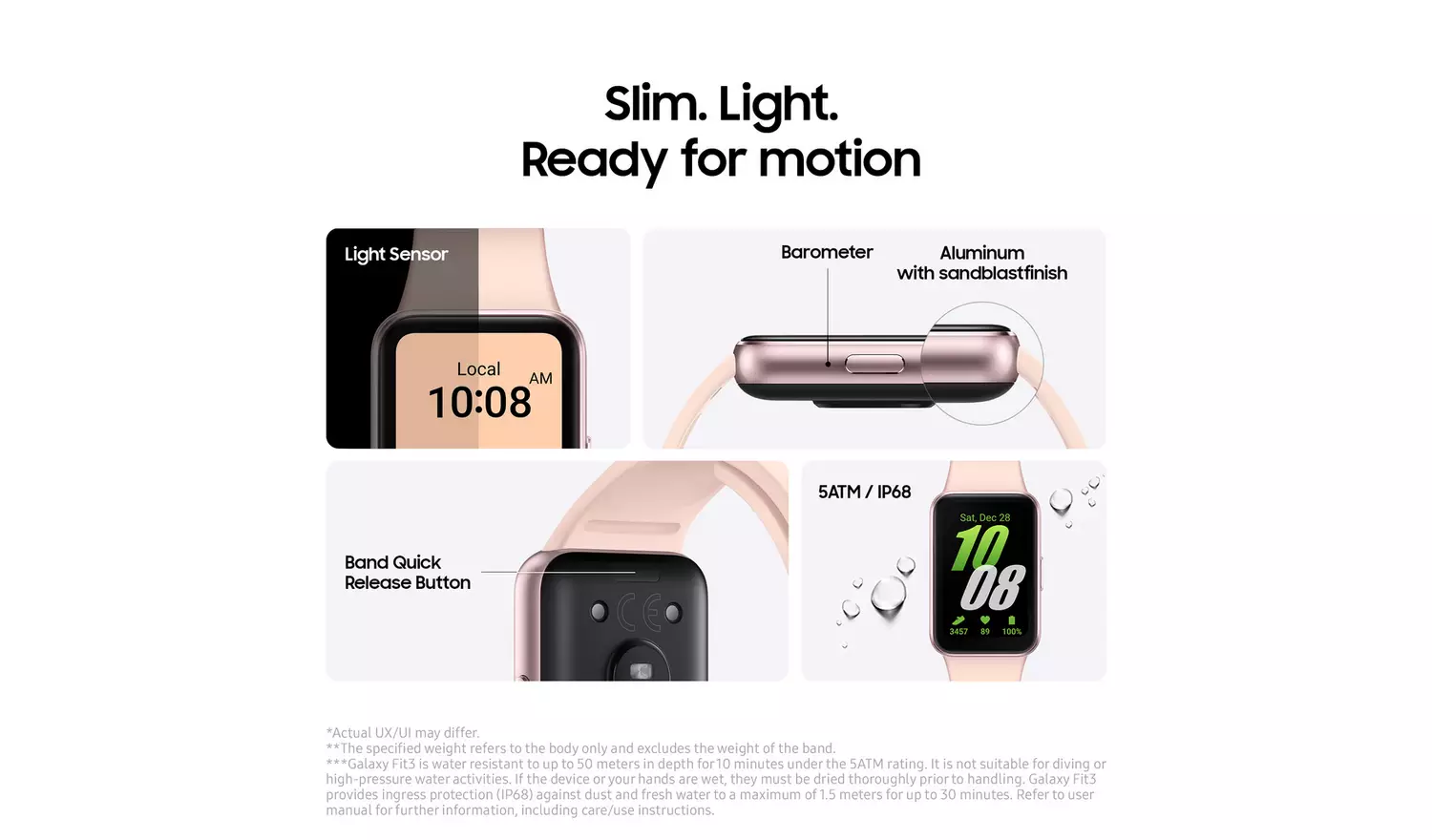 Samsung Galaxy Fit3 40mm Smart Watch - Pink Gold