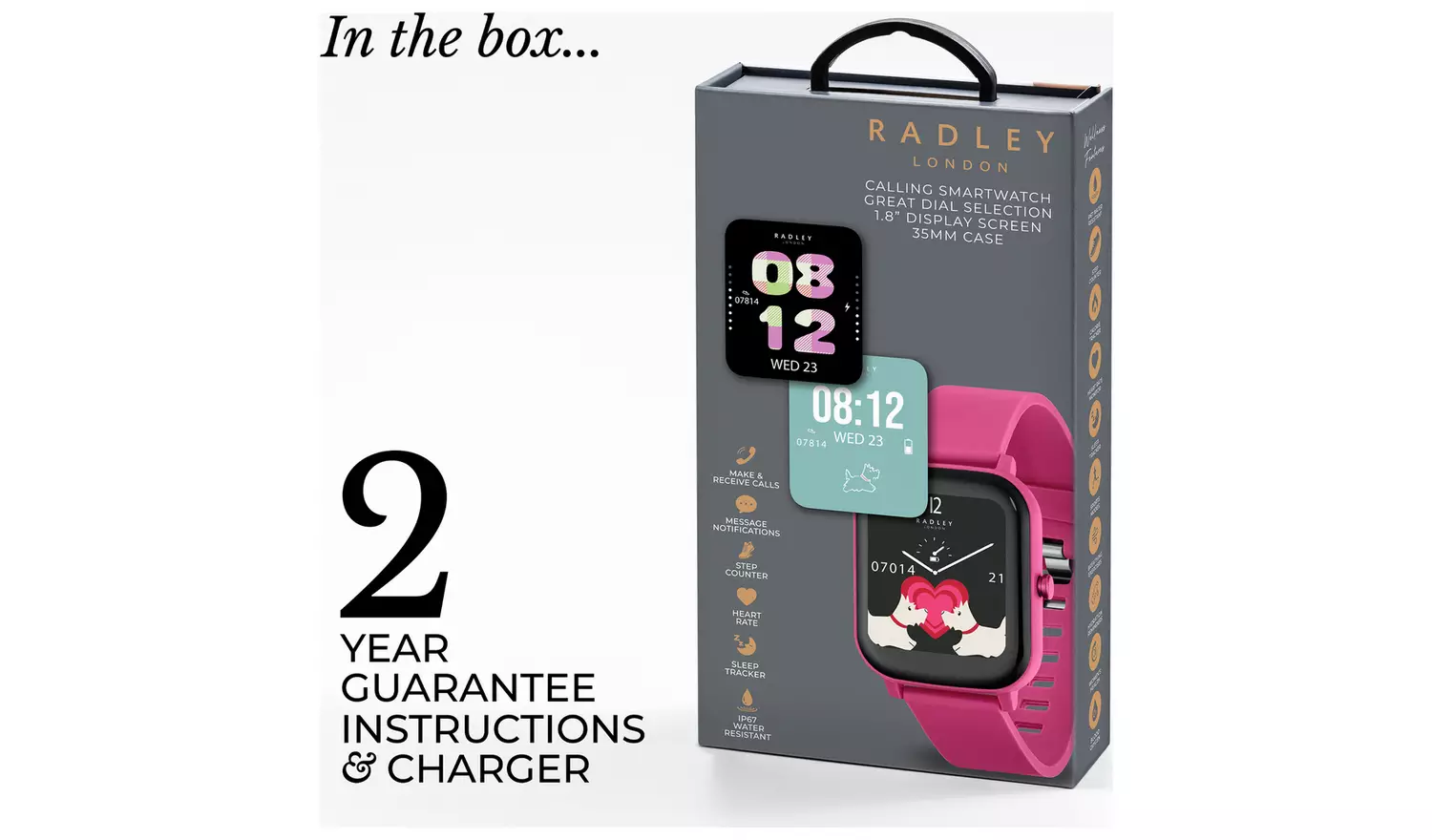Radley Series 46 Pink Silicone Strap Smart Watch