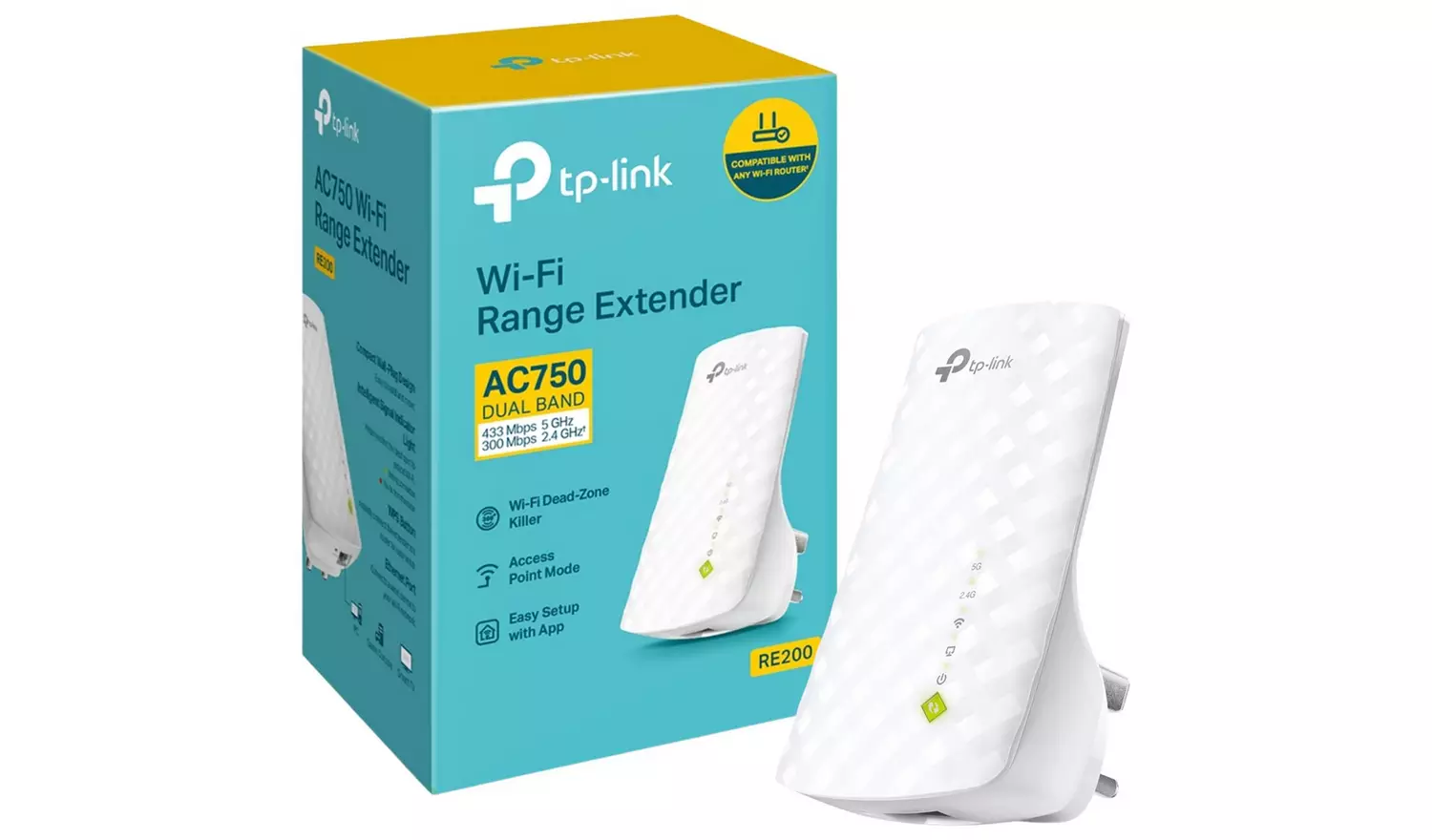 TP-Link RE200 AC750 Dual Band Wi-Fi Range Extender&Booster