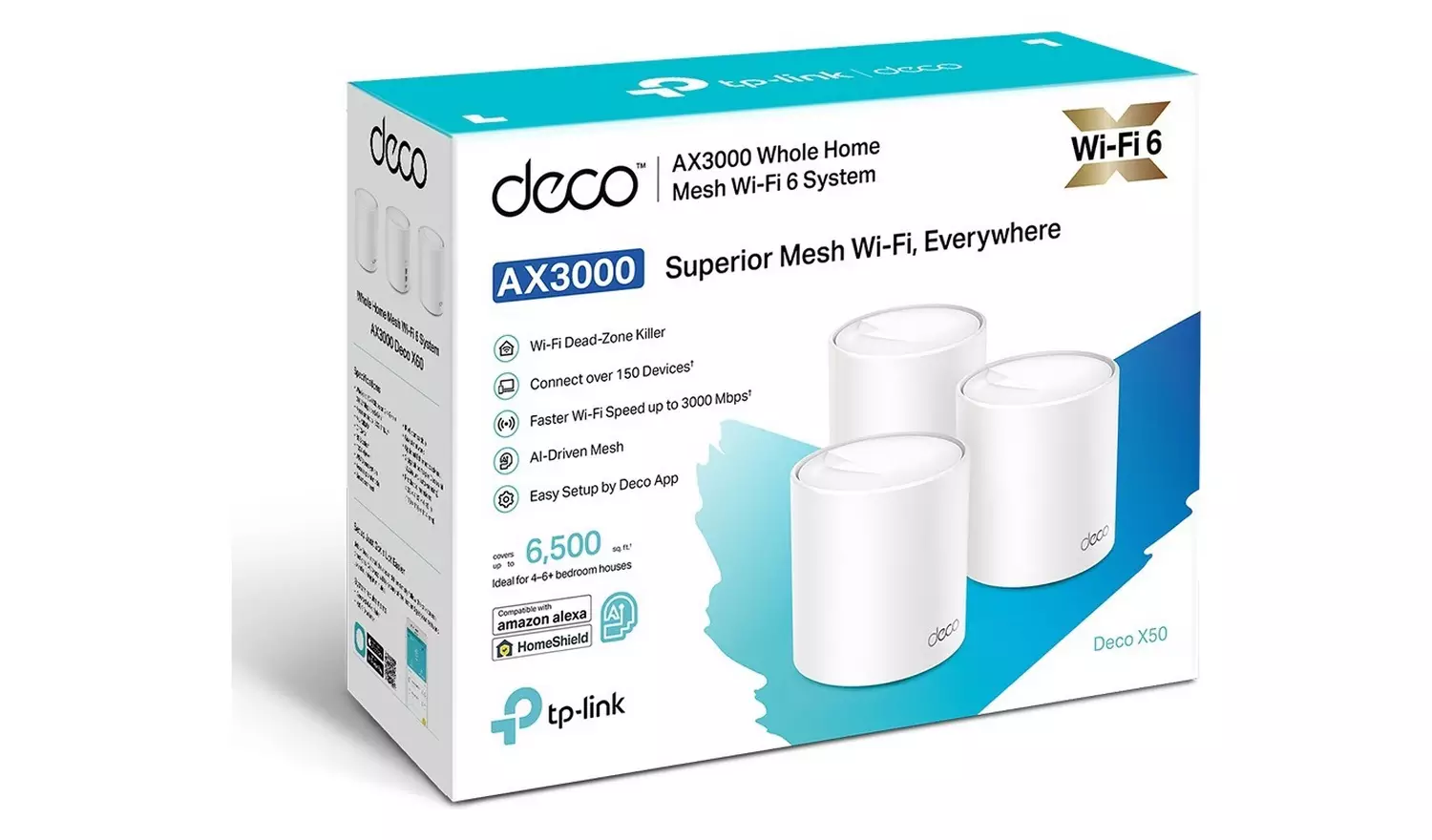 TP-Link Deco X50 AX3000 Whole Home Mesh WiFi 6 System 3-pack