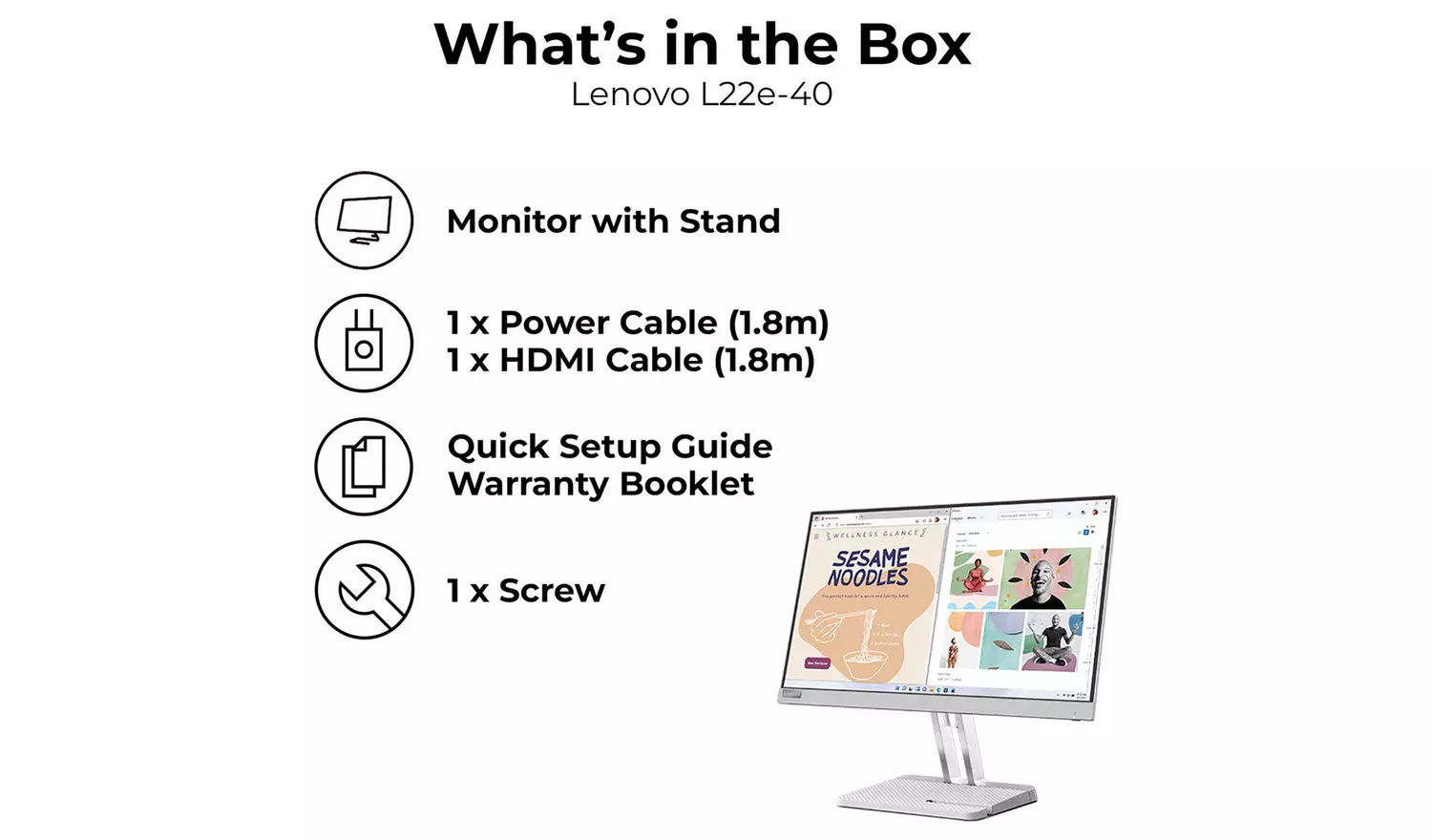 Lenovo L22e-40 21.5 Inch 75Hz FHD Monitor