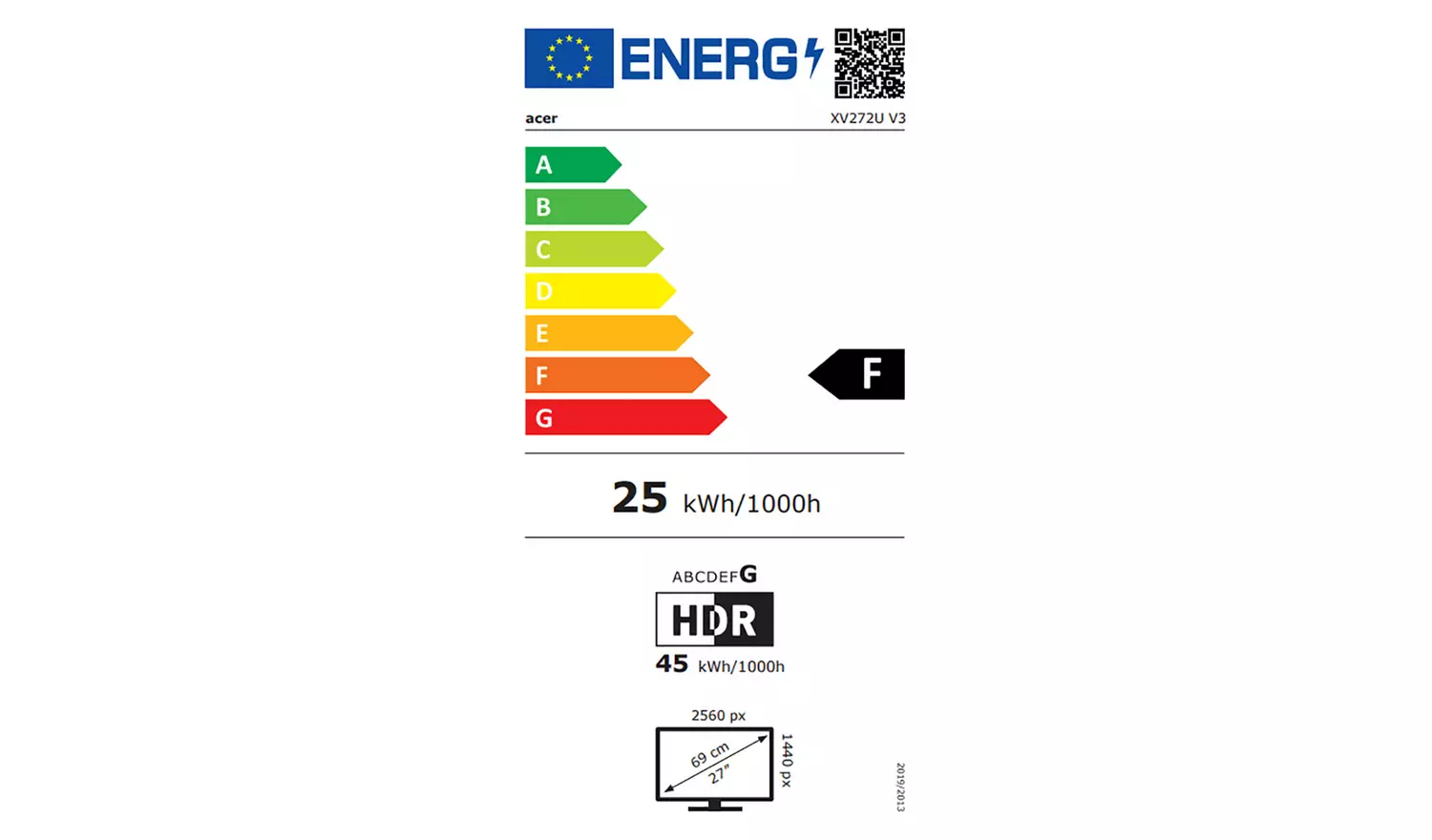 Acer Nitro XV272UV3 27in 180Hz IPS WQHD Gaming Monitor