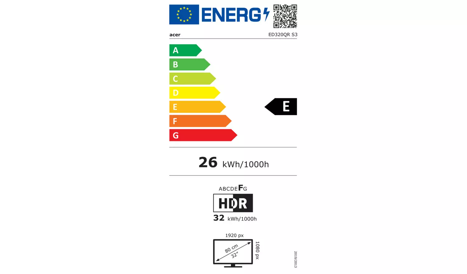 Acer Nitro ED320QRS3 31.5in 180Hz FHD Gaming Monitor