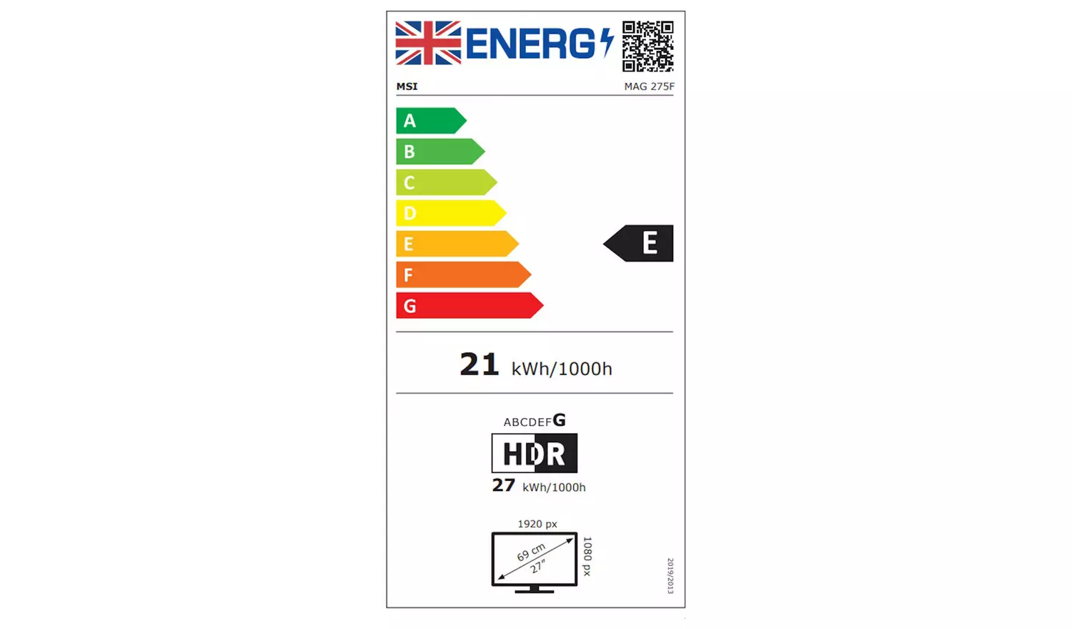 MSI MAG 275F 27 Inch 180Hz IPS FHD Gaming Monitor