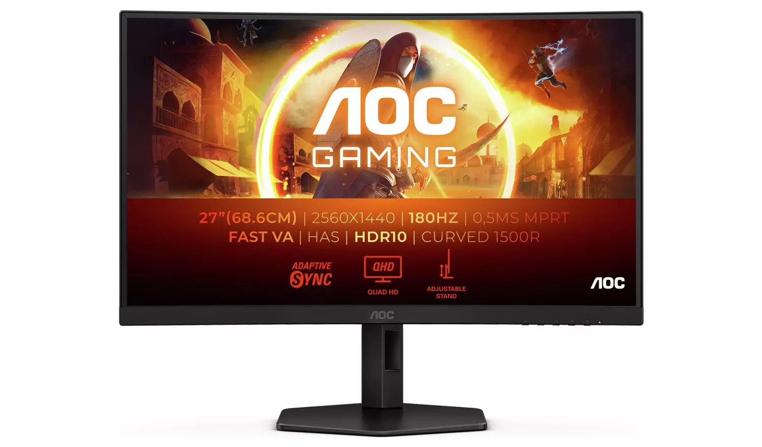 AOC CQ27G4X 27 Inch 180Hz QHD Curved Gaming Monitor